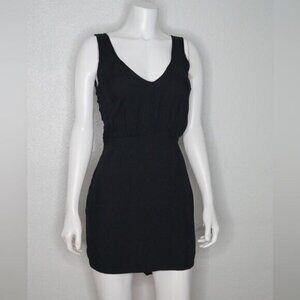 Black Sleeveless V-neckline Backless Dress Size M